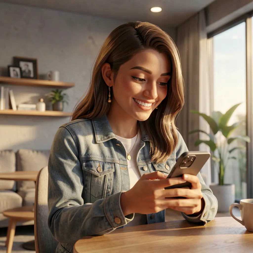 Happy Bangladeshi woman using the 6NN casino app on her smartphone with cinematic lighting and detailed textures