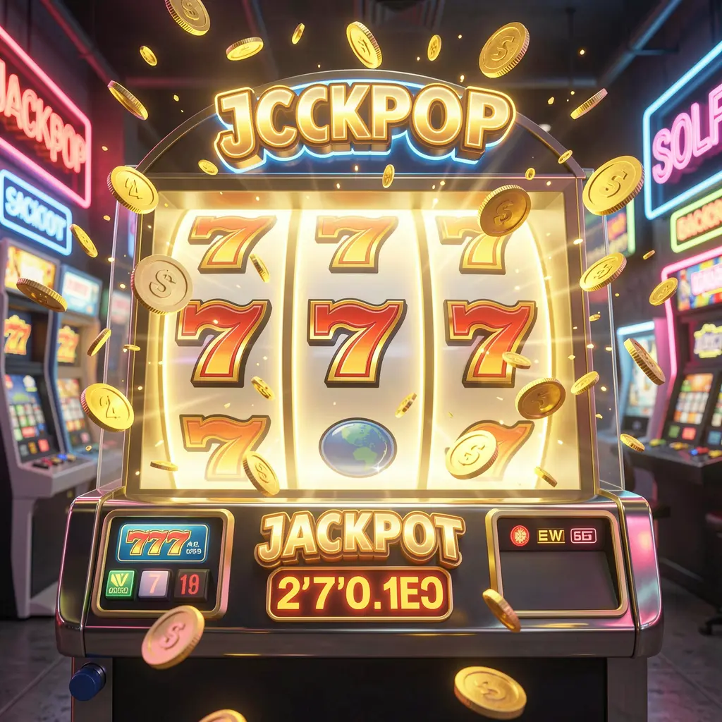 Luxury slot machine with glowing 777 symbols and cascading gold coins capturing the thrill of jackpot wins at 6NN casino for players in Bangladesh